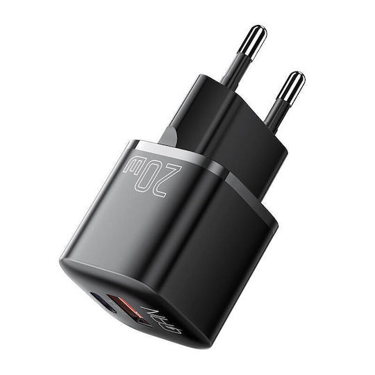 Essager Φορτιστής Χωρίς Καλώδιο GaN με Θύρα USB-A και Θύρα USB-C 20W Power Delivery Μαύρος (ECTAC-HMB01-P)_0