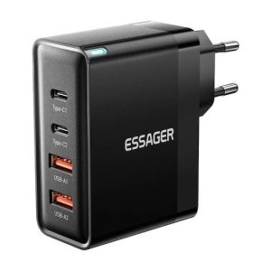 Caricabatterie Essager Senza Cavo con 2 Porte USB-A e 2 Porte USB-C 100W Nero (ECT2CA-QYB01-Z)