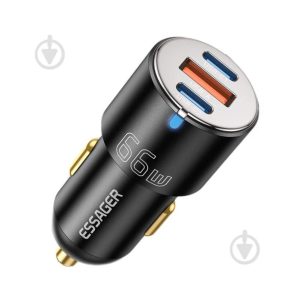 Essager 66W Caricabatterie Auto Ricarica Rapida Quick Charger QC PD 3.0 Type C USB Caricabatterie per Auto