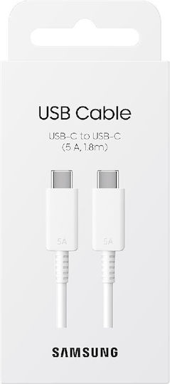 Cavo USB 2.0 Samsung USB-C maschio – USB-C 100W Bianco 1.8m (EP-DX510JWEGEU)