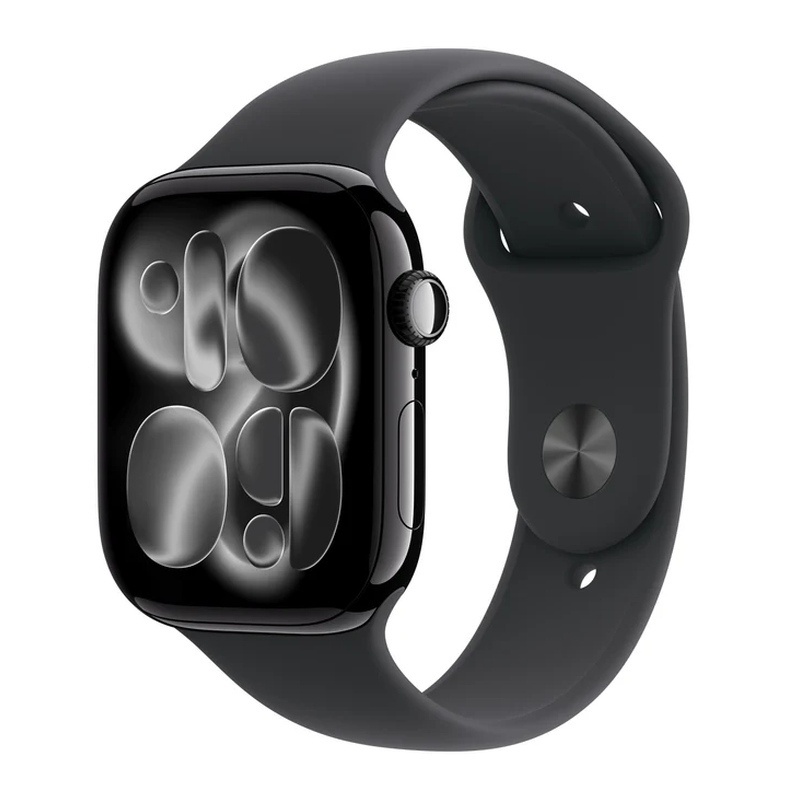 Apple Watch Series 11 Aluminium 46mm Αδιάβροχο με Παλμογράφο (Jet Black Aluminium Case with Black Sport Band )_0