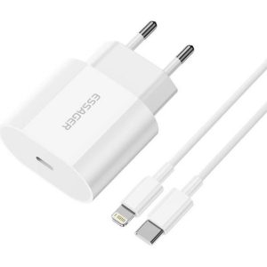 Caricabatterie Essager USB-C 20W con cavo USB-C a Lightning (bianco) – (EFJB02-XBL02-T)