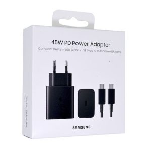Samsung Caricabatterie con Porta USB-C e Cavo USB-C – USB-C 45W Power Delivery Nero