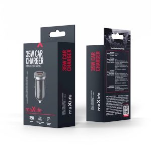 Maxlife MXCC-05 PD QC caricatore da auto 1x USB-C 1x USB 35W nero