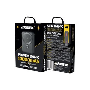 MOONX power bank magnetico MP03 PD 20W 1xUSB-C + 1xUSB QC3.0 22.5W 10000mAh nero