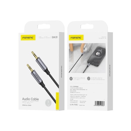 FONENG cable BM31 JACK 3.5MM - JACK 3.5MM 1M Black_0