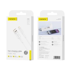 FONENG cavo XS01 Lightning 2.4A 1M Bianco