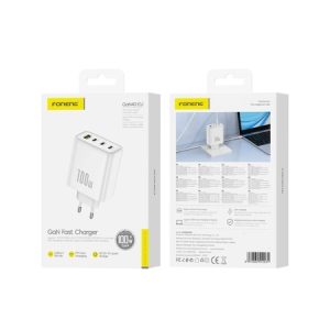 Caricabatterie da parete FONENG GaN40 GaN PD 100W 3xUSB-C + 1xUSB QC3.0 Bianco