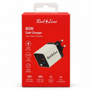 RedLine Caricabatterie 80W GaN con Cavo Incorporato