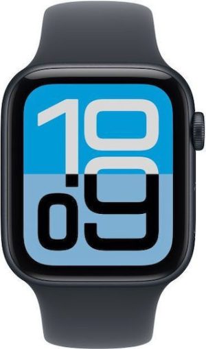 Apple Watch SE 3 Alluminio 44mm Impermeabile con Pulsossimetro (Cassa di Alluminio Midnight con Cinturino Sportivo Midnight – M/L)