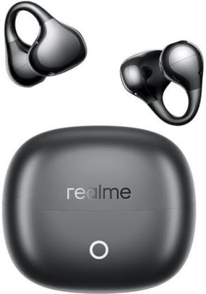 Realme Buds Clip Cuffie Bluetooth Handsfree Resistenti al Sudore con Custodia di Ricarica Nero Titanio
